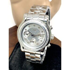 JBW Women's Watch J6330B Laurel Gemmed Quartz Silver Dial Stainless Steel 37mm